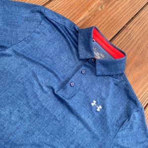 Under Armour Performance Heat Gear Golf Polo in Blue Size S